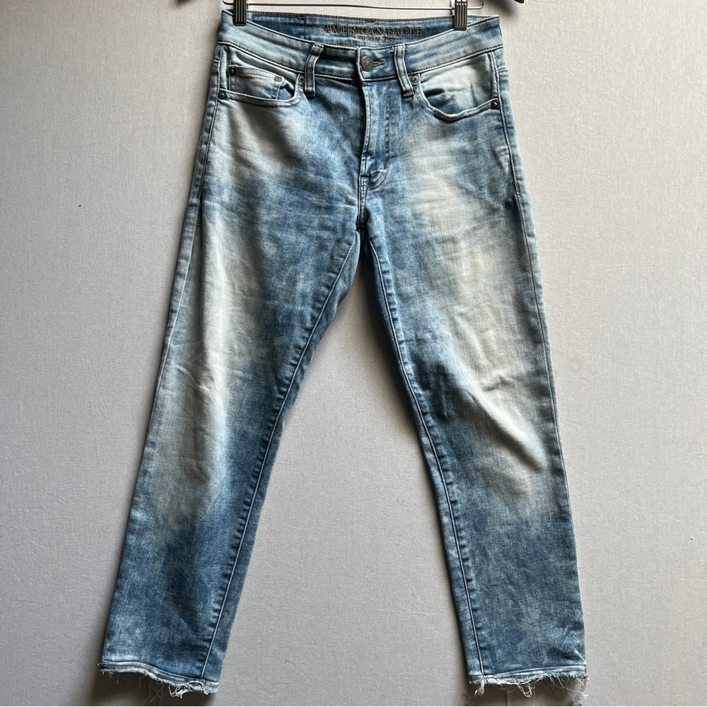 American Eagle Outfitters Next Level Flex Blue Slim Straight Jeans Sz 28 x 30